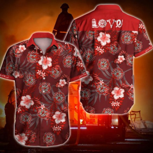 Firefighter Hawaiian Shirt Summer Button Up