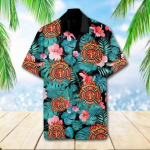 Firefighter Hawaiian Shirt Summer Button Up