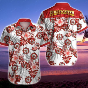 Firefighter Hawaiian Shirt Summer Button Up