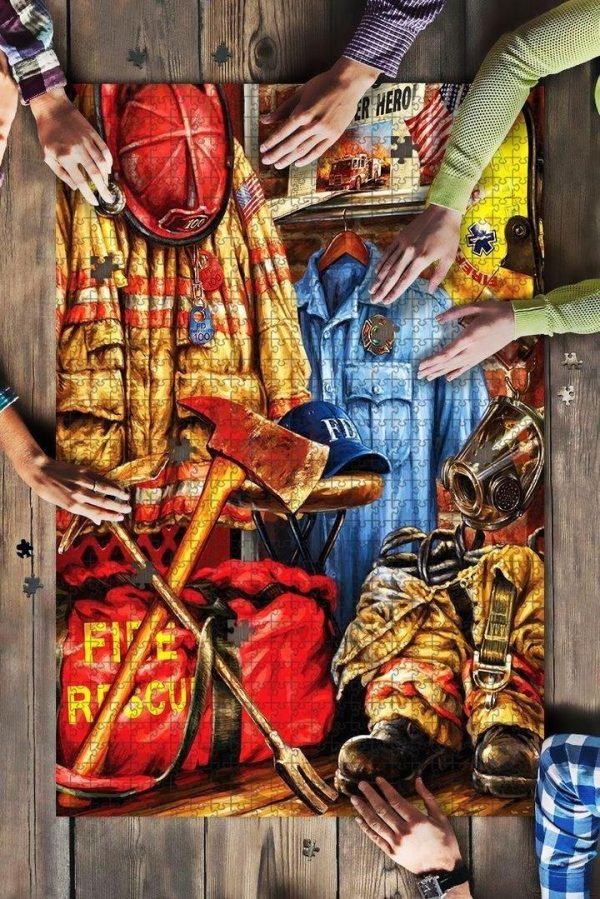 Firefighter Items Jigsaw Puzzle Set