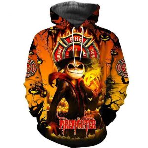 Firefighter Jack Skellington 3D Printed Hoodie/Zipper Hoodie