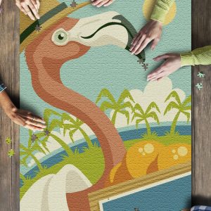Flamingo And Oranges Jigsaw Puzzle Set