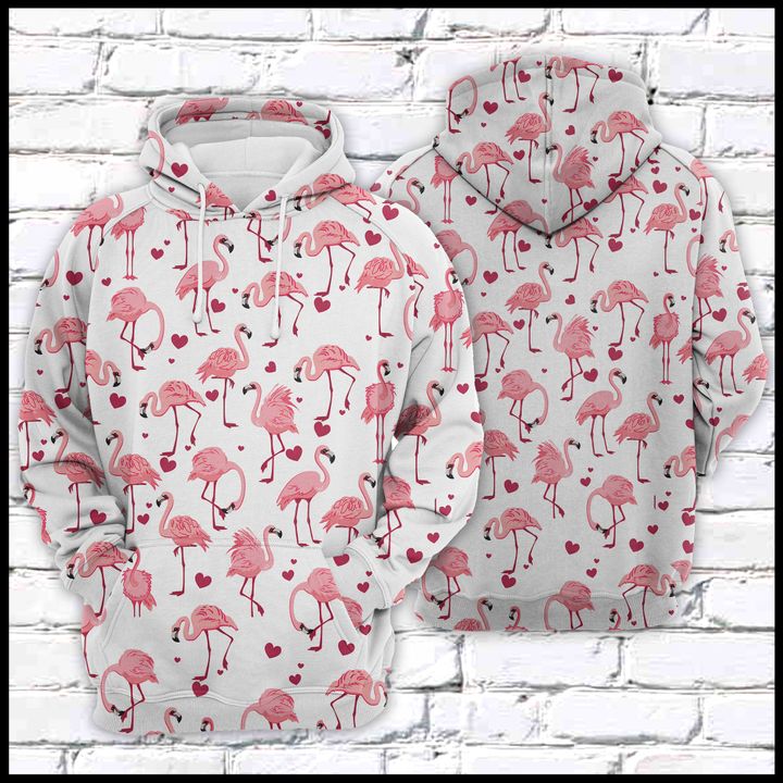 Flamingo Love 3D Printed Hoodie/Zipper Hoodie Flamingo Love 3D Printed Hoodie/Zipper Hoodie