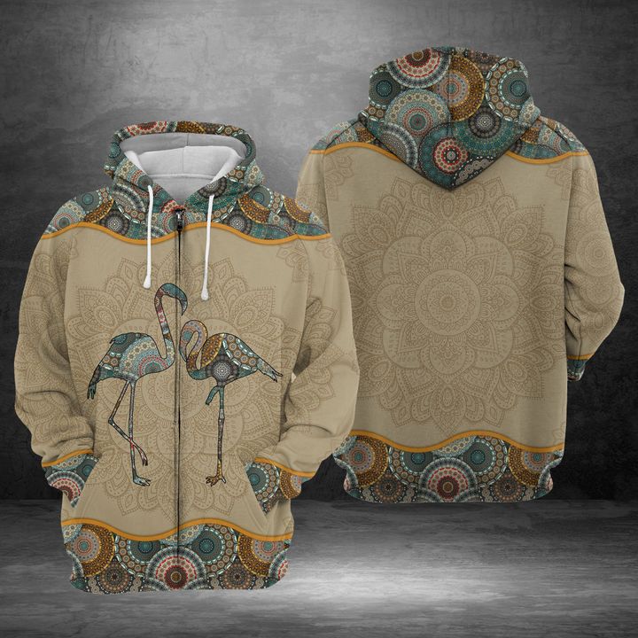 Flamingo Mandala 3D Printed Hoodie/Zipper Hoodie Flamingo Mandala 3D Printed Hoodie/Zipper Hoodie