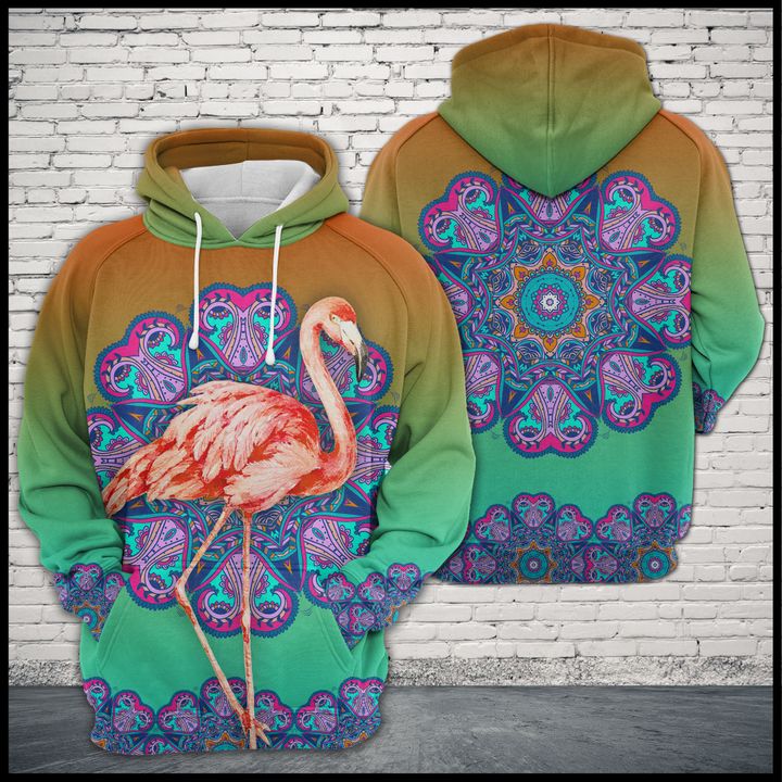 Flamingo Pink Mandala 3D Printed Hoodie/Zipper Hoodie Flamingo Pink Mandala 3D Printed Hoodie/Zipper Hoodie