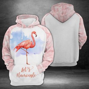 Flamingos In Tropical Bouquet 3D Printed Hoodie/Zipper Hoodie