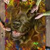 Flat Coated Retriever Dog Colorful Jigsaw Puzzle Set