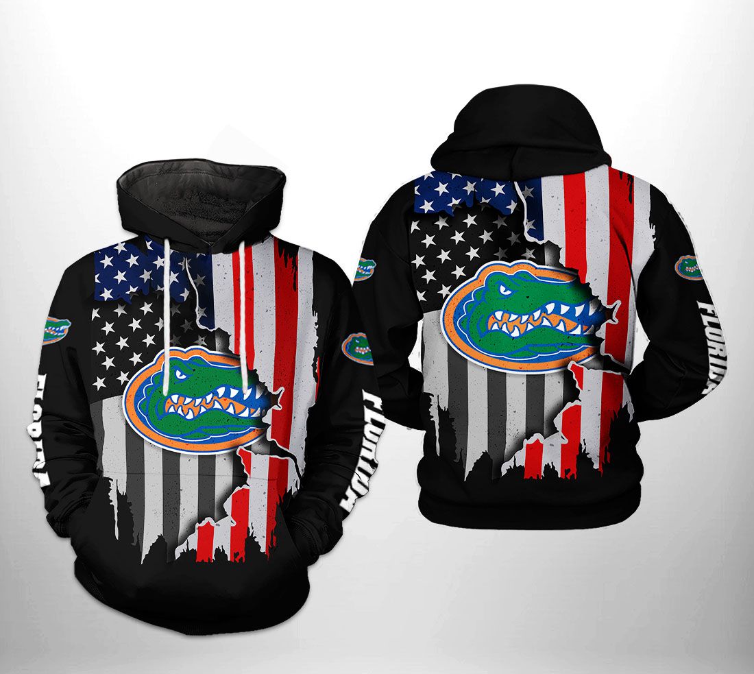 Florida Gators NCAA US Flag 3D Printed Hoodie/Zipper Hoodie Florida Gators NCAA US Flag 3D Printed Hoodie/Zipper Hoodie