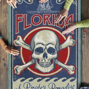 Florida Skull And Crossbones Jigsaw Puzzle Set