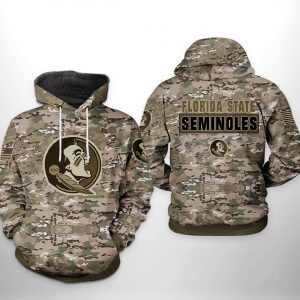 Florida State Seminoles NCAA Camo Veteran 3D Printed Hoodie/Zipper Hoodie