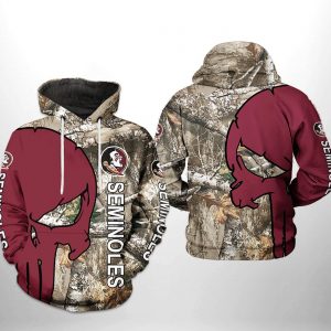 Florida State Seminoles NCAA Camo Veteran Hunting 3D Printed Hoodie/Zipper Hoodie