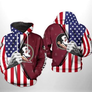 Florida State Seminoles NCAA US FLag 3D Printed Hoodie/Zipper Hoodie