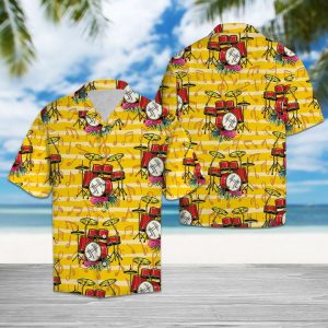 Flower Drums Hawaiian Shirt Summer Button Up