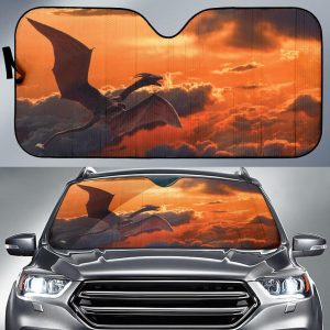 Flying Dragon Sunset Clouds Car Auto Sun Shade