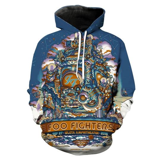 Foo Fighters 3D Printed Hoodie/Zipper Hoodie Foo Fighters 3D Printed Hoodie/Zipper Hoodie