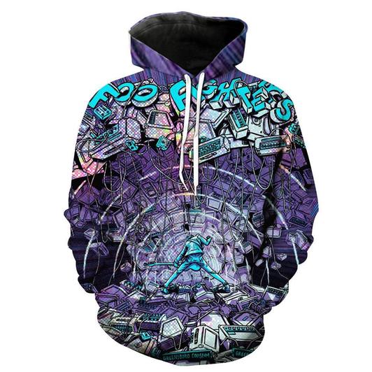 Foo Fighters 3D Printed Hoodie/Zipper Hoodie Foo Fighters 3D Printed Hoodie/Zipper Hoodie