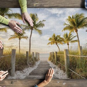 Footbridge To Smathers Beach In Key West, Florida Jigsaw Puzzle Set