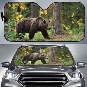 Forest Brown Bear Car Auto Sun Shade