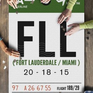 Fort Lauderdale, Florida Ffl Luggage Tag Jigsaw Puzzle Set