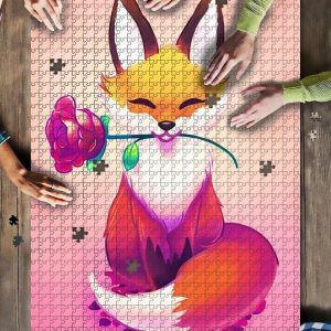Fox Cute Rose Jigsaw Puzzle Set