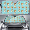 Fox Pattern Blue B Ackground Car Auto Sun Shade