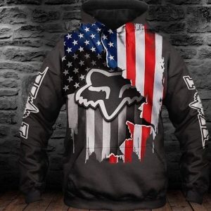 Fox Racing American Flag 3D Printed Hoodie/Zipper Hoodie
