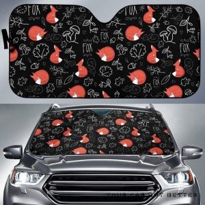 Fox Sleeping Fox Pattern Car Auto Sun Shade