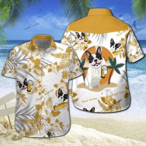 French Bulldog Beer Hawaiian Shirt Summer Button Up