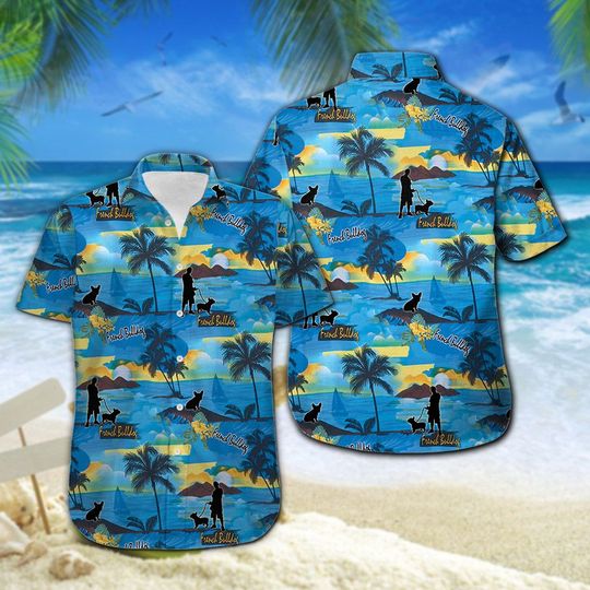 French Bulldog Hawaiian Shirt Summer Button Up