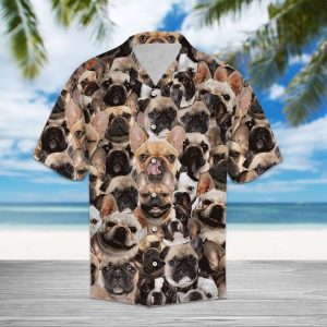 French Bulldog Hawaiian Shirt Summer Button Up