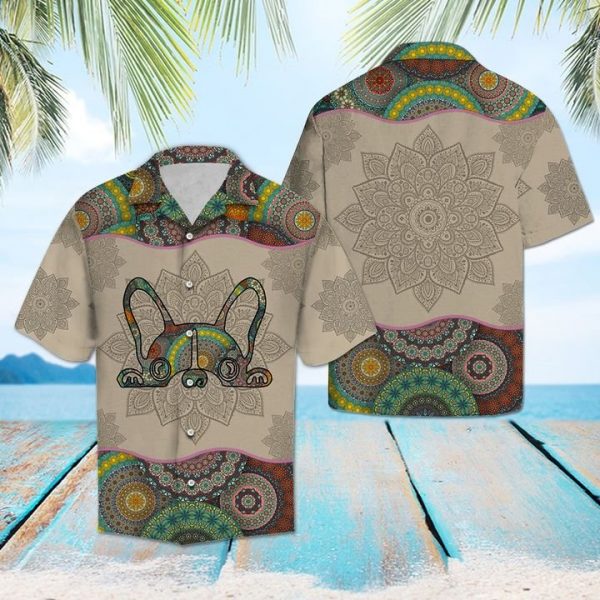 French Bulldog Mandala Hawaiian Shirt Summer Button Up