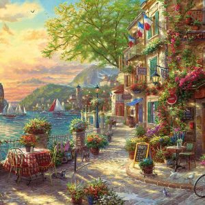 French Riviera Caf Jigsaw Puzzle Set