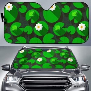 Frog Waterlily Pattern Car Auto Sun Shade
