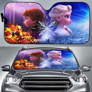 Frozen Queen Sisters Cartoon Car Auto Sun Shade