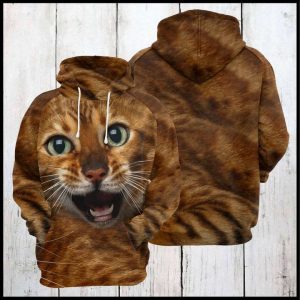 Funny Bengal Cat 3D Printed Hoodie/Zipper Hoodie