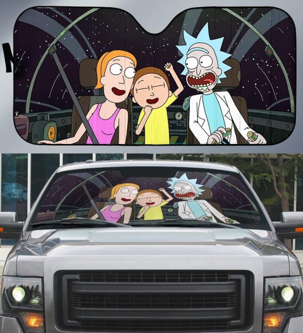 Funny Rick And Morty Car Auto Sun Shade