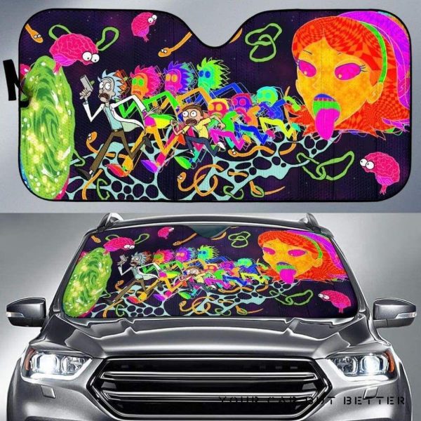 Funny Rick Morty Colorful Car Auto Sun Shade