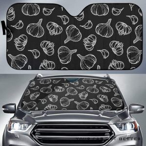 Garlic Pattern Black Car Auto Sun Shade