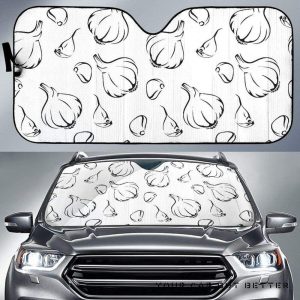 Garlic Pattern Black White Car Auto Sun Shade