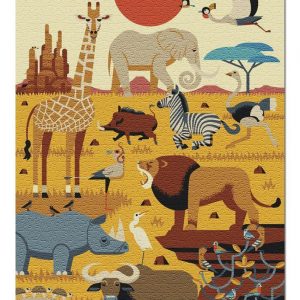 Geometric, Savannah Animal Jigsaw Puzzle Set