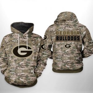 Georgia Bulldogs NCAA Camo Veteran 3D Printed Hoodie/Zipper Hoodie