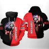 Georgia Bulldogs NCAA US Flag Skull 3D Printed Hoodie/Zipper Hoodie