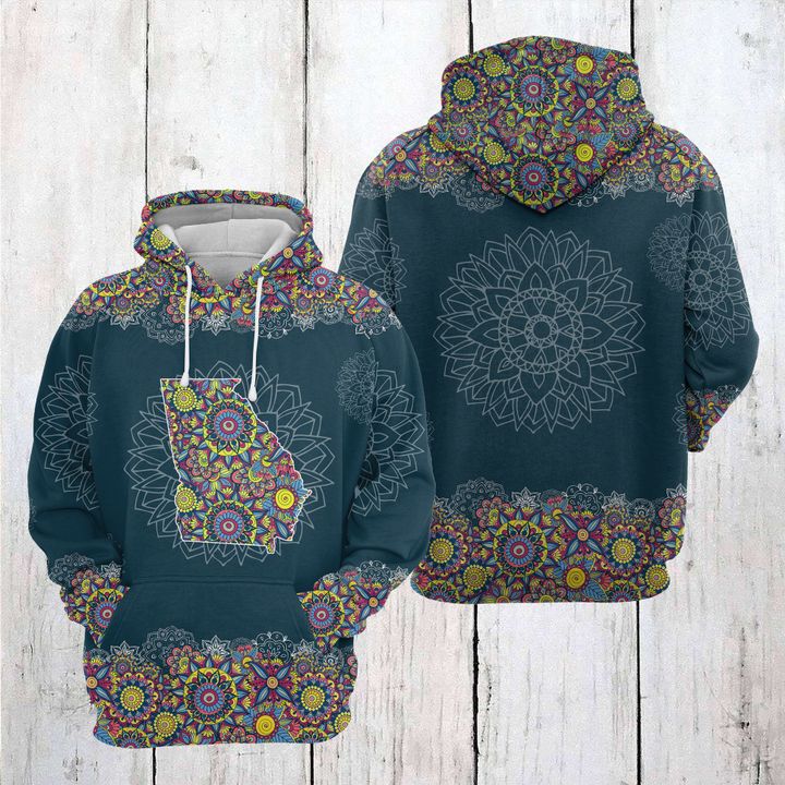 Georgia Mandala 3D Printed Hoodie/Zipper Hoodie Georgia Mandala 3D Printed Hoodie/Zipper Hoodie