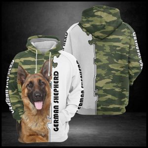 German Shepherd Camo Pattern 3D Printed Hoodie/Zipper Hoodie