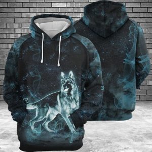 German Shepherd Galaxy 3D Printed Hoodie/Zipper Hoodie