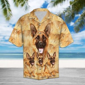 German Shepherd Great Hawaiian Shirt Summer Button Up