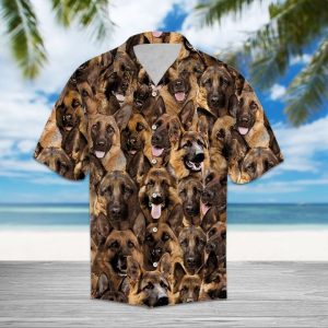 German Shepherd Hawaiian Shirt Summer Button Up