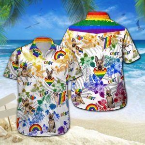 German Shepherd Lgbt Hawaiian Shirt Summer Button Up