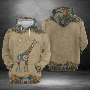 Giraffe Mandala 3D Printed Hoodie/Zipper Hoodie