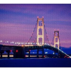 Glowing Mackinac Bridge Jigsaw Puzzle Set